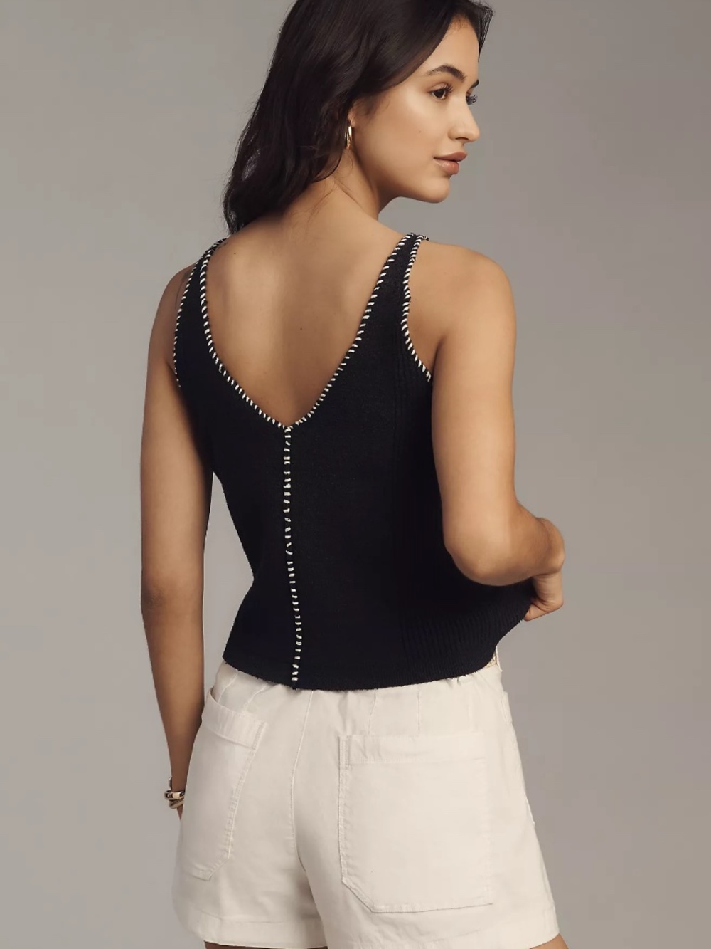 Pilcro Sleeveless V-Neck Icon Sweater Tank - Picture 2 of 9